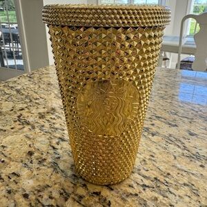 New Starbucks Studded GOLD 16oz Cup